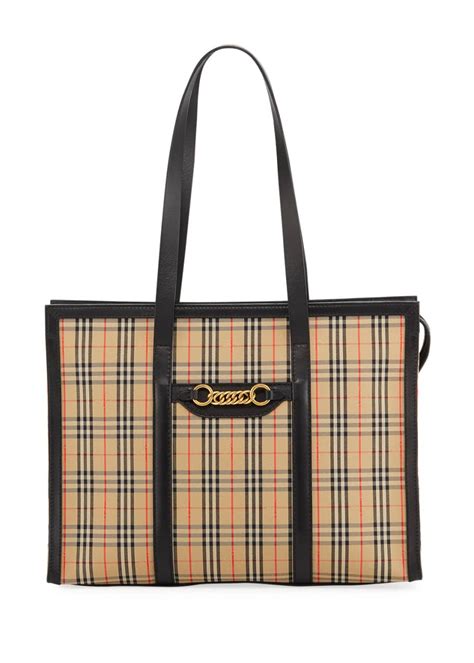 burberry link 1983 check shoulder tote bag|Burberry 1983 Check Link Tote Bag .